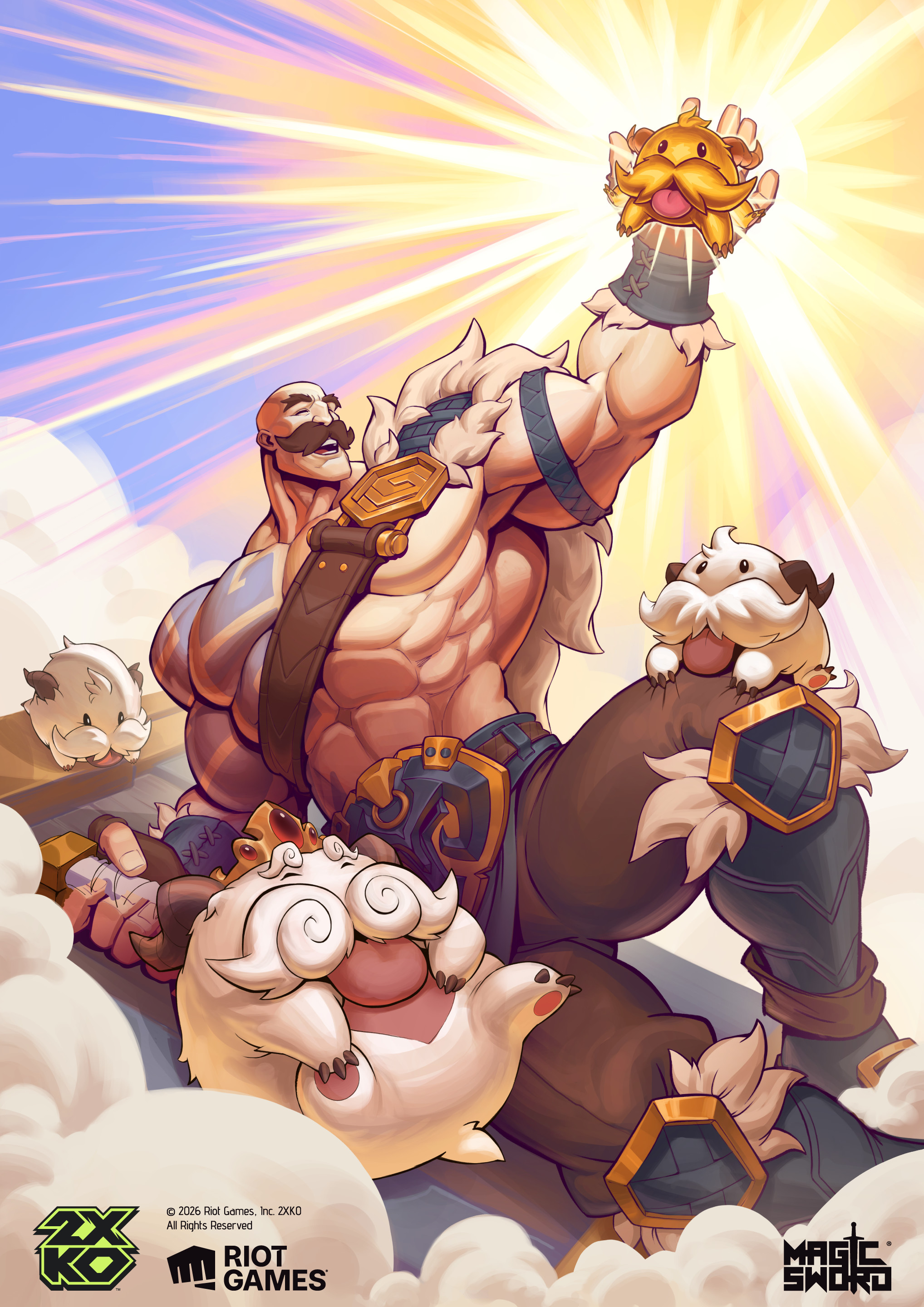 Braum promo card illustration for 2XKO by Fabio Murino at Magic Sword Studio